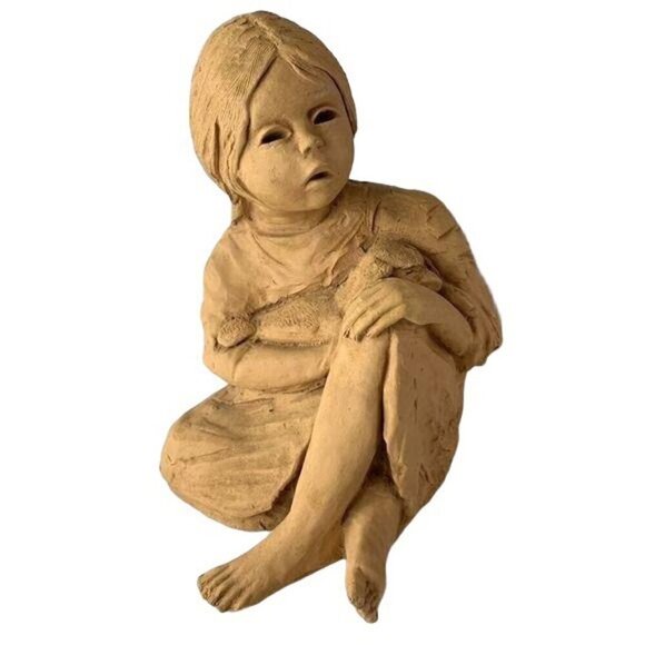 Dave Grossman Girl with Lamb Carving - Picture 1 of 8